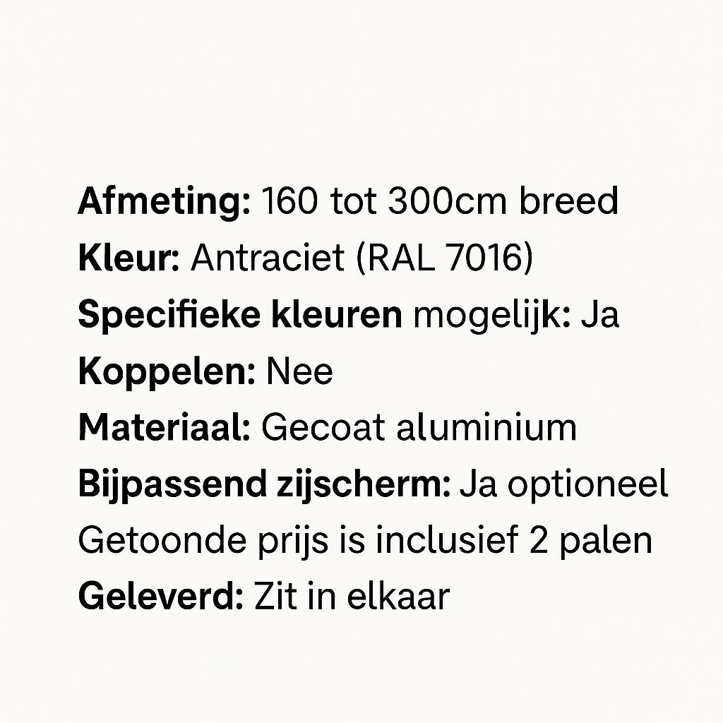 Deurluifel Munchen XL met een uitval van 125cm